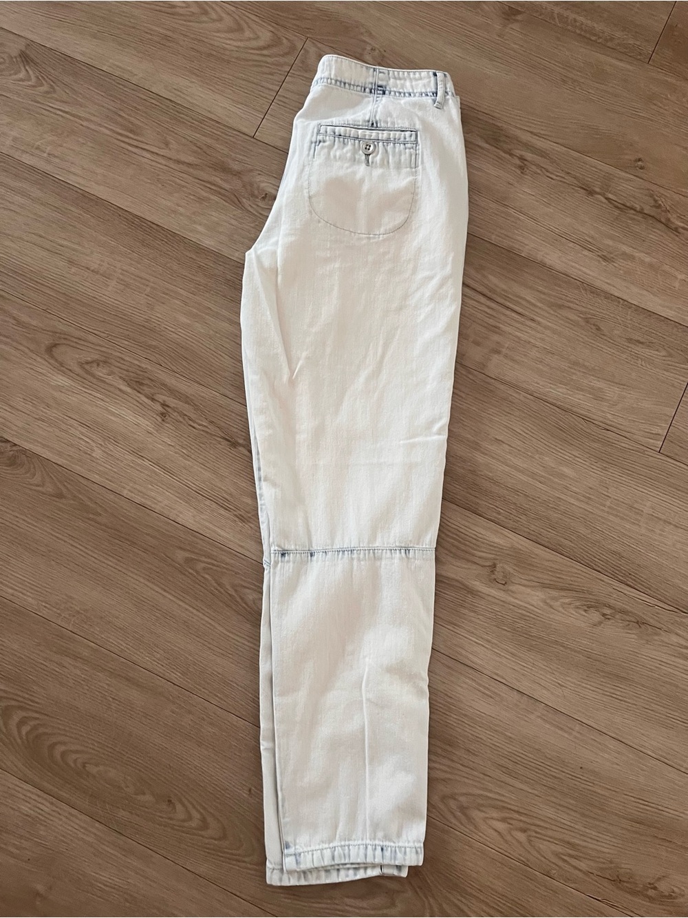 Free People Light Wash White Denim Jogger Pants
